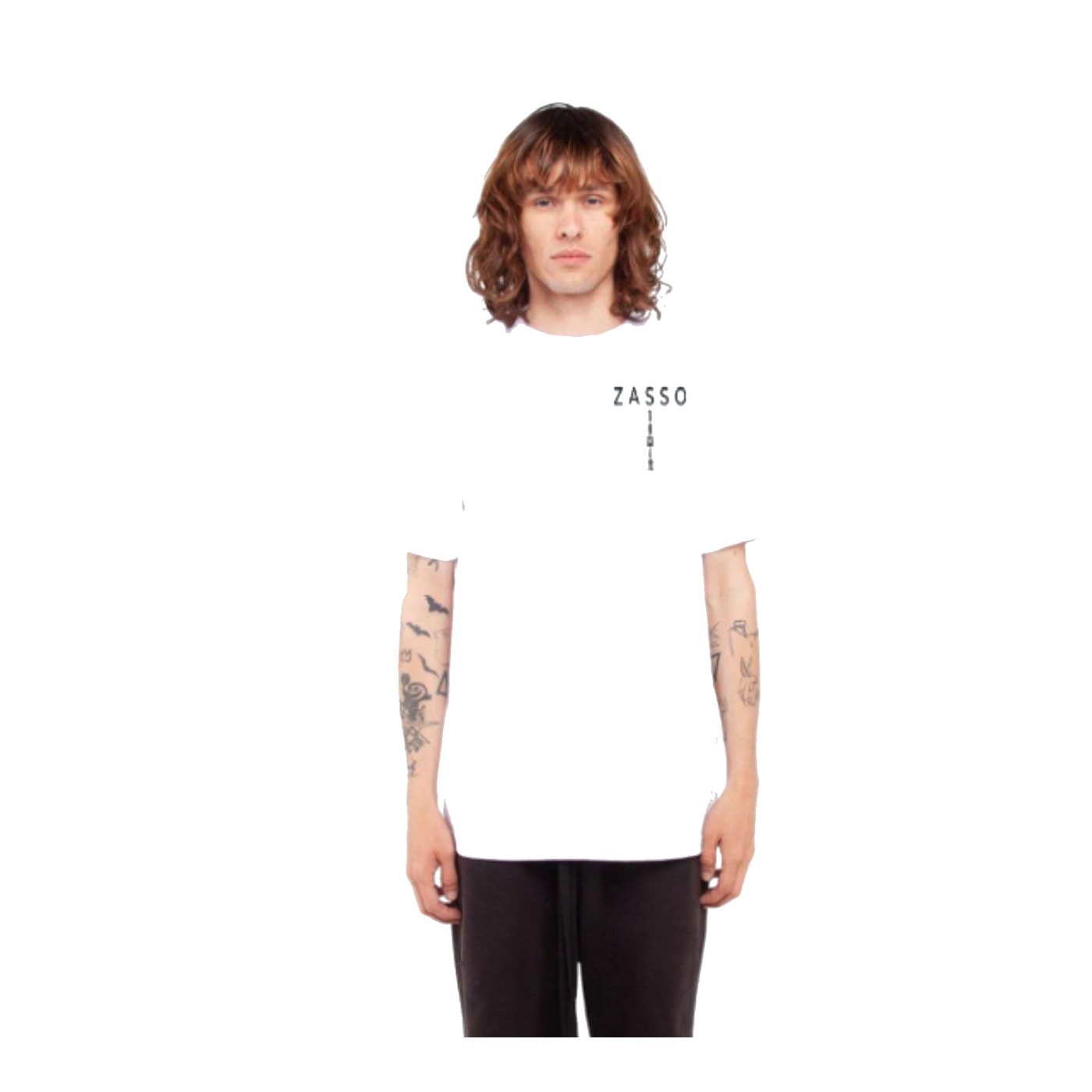 White Zasso logo tee